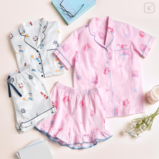 Japan Disney Store Short Sleeve Pajamas - Ariel : Pink Summer Room Wear - 3