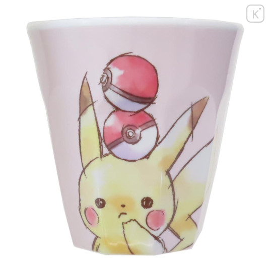 Japan Pokemon Melamine Tumbler - Pikachu / Number025 Pink - 1