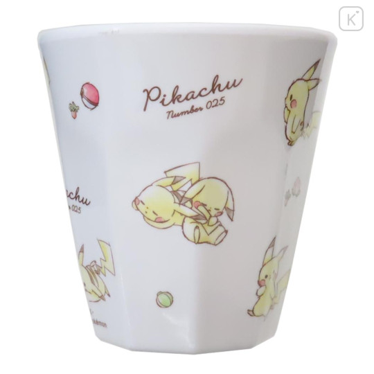 Japan Pokemon Melamine Tumbler - Pikachu / Number025 White - 1