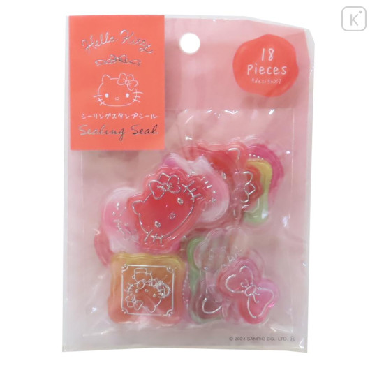 Japan Sanrio Wax Style Seal Sticker - Hello Kitty : Aurora Gold Accent - 1