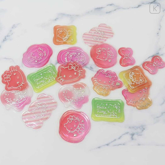 Japan Sanrio Wax Style Seal Sticker - Hello Kitty : Aurora Gold Accent - 2