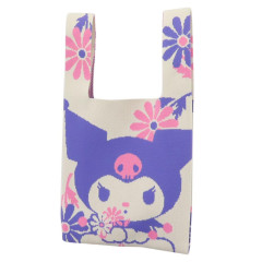 Japan Sanrio Mini Tote Bag - Kuromi / Beige & Purple