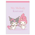 Japan Sanrio B7 Notepad - Kuromi & My Melody / Doll - 1