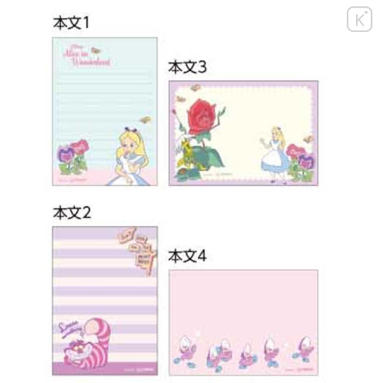 Japan Disney B7 Notepad - Alice in Wonderland / Flora - 2