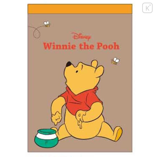 Japan Disney B7 Notepad - Winnie The Pooh & Friends - 1