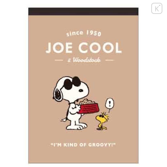 Japan Peanuts B7 Notepad - Snoopy Joe Cool / Brown - 1