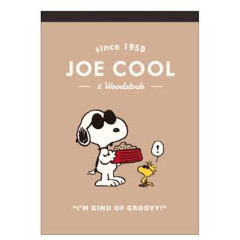 Japan Peanuts B7 Notepad - Snoopy Joe Cool / Brown