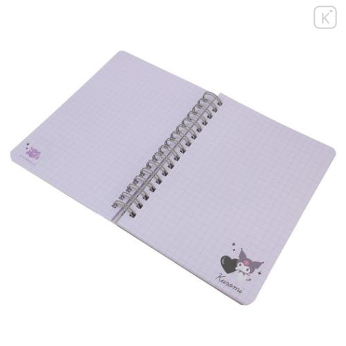 Japan Sanrio A6 Ring Notebook - Kuromi / Heart - 2