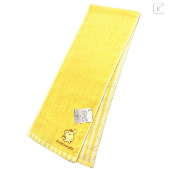 Japan Sanrio Sports Towel - Pompompurin / Yellow Stripe - 1