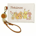 Japan Pokemon Bifold Pass Case Card Holder - Flower Cafe / Pikachu & Pawmi - 1