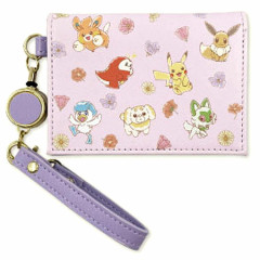 Japan Pokemon Bifold Pass Case Card Holder - Flower Cafe / Pink