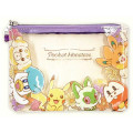 Japan Pokemon Flat Pouch - Flower Cafe / Clear - 1