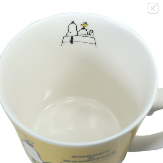 Japan Peanuts Porcelain Mug - Snoopy / Yellow Together - 3