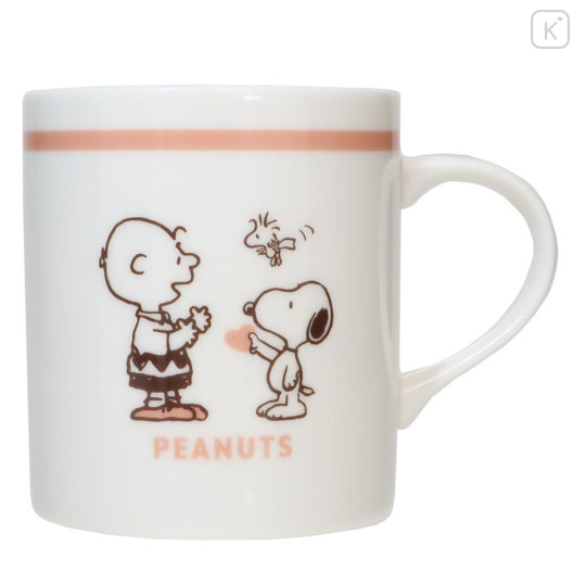 Japan Peanuts Porcelain Mug - Snoopy / Charlie Love - 1