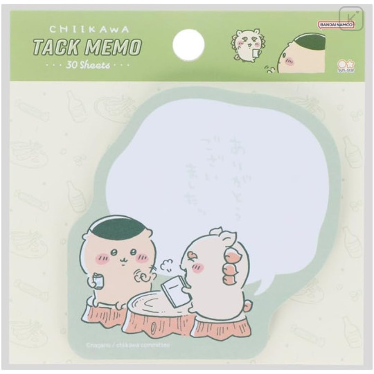 Japan Chiikawa Die-cut Tack Memo Sticky Notes - Chestnut Manju & Shisa / Thank You - 1