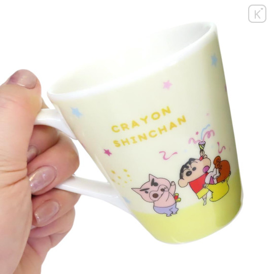 Japan Crayon Shin-chan Mug - Thank You Brother & Sister / Light Yellow - 2