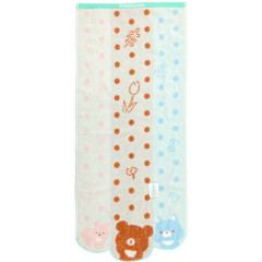 Japan San-X Jacquard Face Towel - Chairoikoguma & Forest Friends / Dots