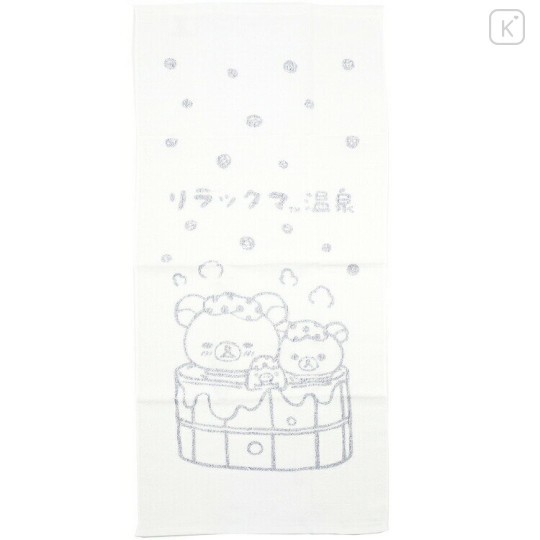 Japan San-X Jacquard Face Towel - Rilakkuma & Korilakkuma & Kiiroitori / Hot Spring - 1