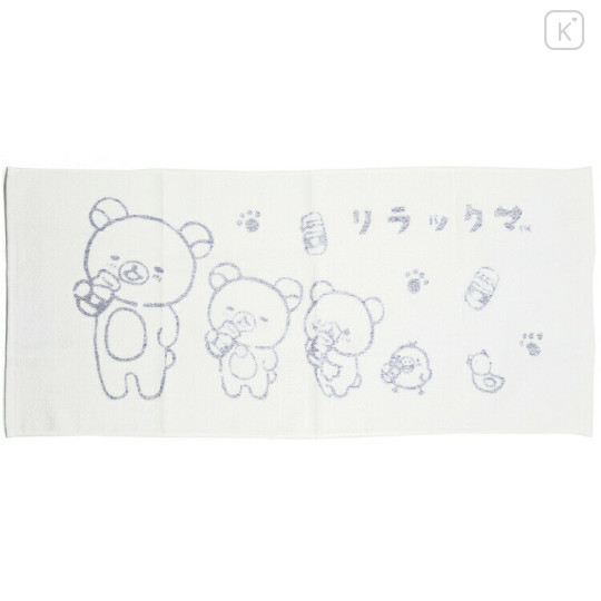 Japan San-X Jacquard Face Towel - Rilakkuma & Friends / Hot Spring Milk - 1