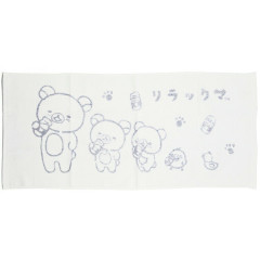 Japan San-X Jacquard Face Towel - Rilakkuma & Friends / Hot Spring Milk