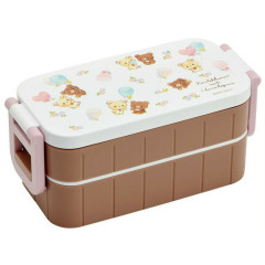 Japan San-X 2 Tier Bento Lunch Box 600ml - Korilakkuma & Chairoikoguma / Flower Tea Time