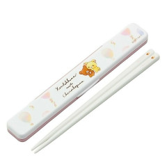 Japan San-X Chopsticks 18cm with Case - Korilakkuma & Chairoikoguma / Flower Tea Time