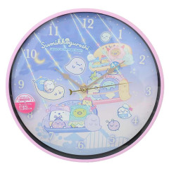 Japan San-X Luminous Wall Clock - Sumikko Gurashi / Ghost Night Park Pink