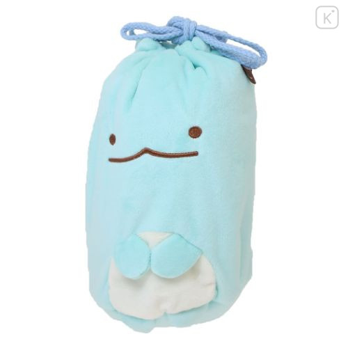 Japan San-X Nap Blanket with Mascot Drawstring - Sumikko Gurashi / Tokage Lizard - 4