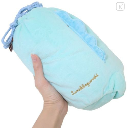 Japan San-X Nap Blanket with Mascot Drawstring - Sumikko Gurashi / Tokage Lizard - 5