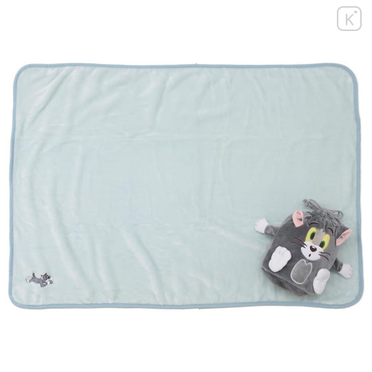 Japan Tom and Jerry Nap Blanket with Mascot Drawstring - Tom - 1