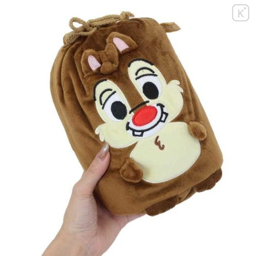 Japan Disney Nap Blanket with Mascot Drawstring - Dale - 4