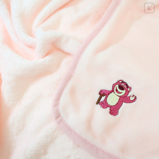 Japan Disney Nap Blanket with Mascot Drawstring - Lotso - 2