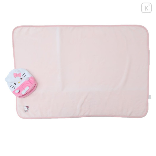 Japan Sanrio Nap Blanket with Mascot Drawstring - Hello Kitty - 1