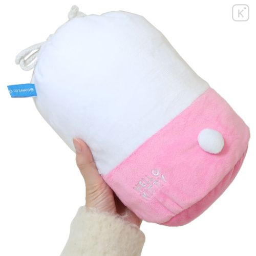 Japan Sanrio Nap Blanket with Mascot Drawstring - Hello Kitty - 5