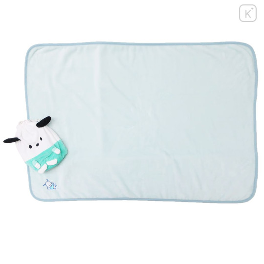 Japan Sanrio Nap Blanket with Mascot Drawstring - Pochacco - 1