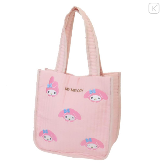 Japan Sanrio Die-cut Embroidery Quilted Tote Bag - My Melody - 1