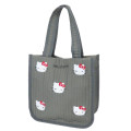 Japan Sanrio Die-cut Embroidery Quilted Tote Bag - Hello Kitty - 1