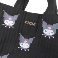 Japan Sanrio Die-cut Embroidery Quilted Tote Bag - Kuromi - 4