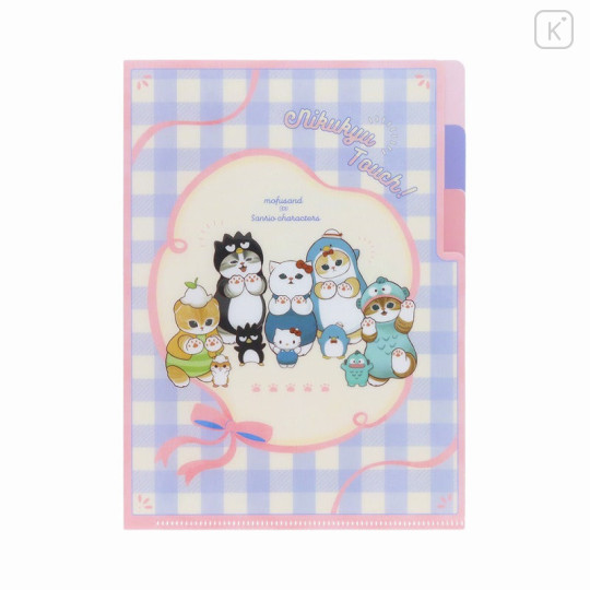 Japan Sanrio × Mofusand 3 Pockets A5 Clear File - Cat / Paw - 1