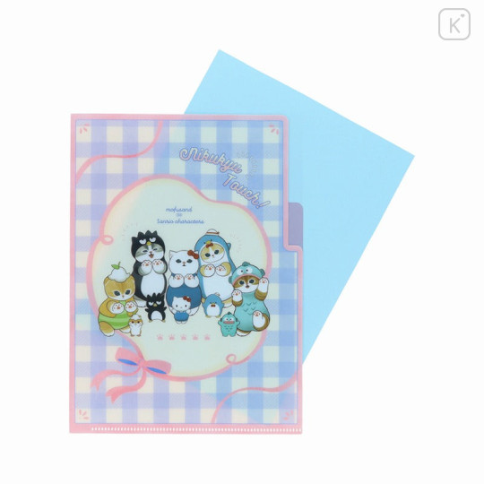 Japan Sanrio × Mofusand 3 Pockets A5 Clear File - Cat / Paw - 6