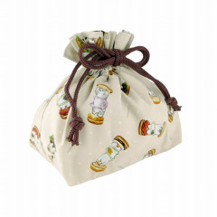 Japan Mofusand Drawstring Pouch / Lunch Bag - Cat / Hamburger Nyan