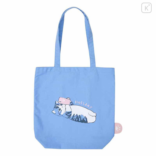 Japan Mofusand Tote Bag - Cat / Holiday Blue - 1