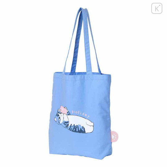 Japan Mofusand Tote Bag - Cat / Holiday Blue - 5