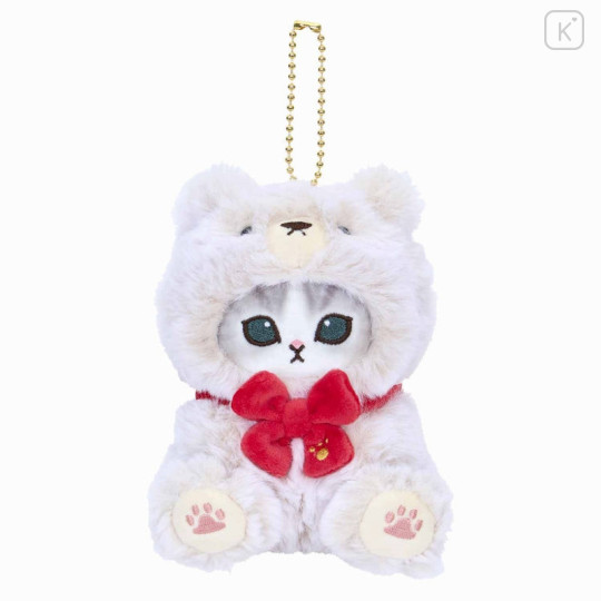 Japan Mofusand Exhibition Mascot Holder - Cat / Teddy Bear Nyan White - 1