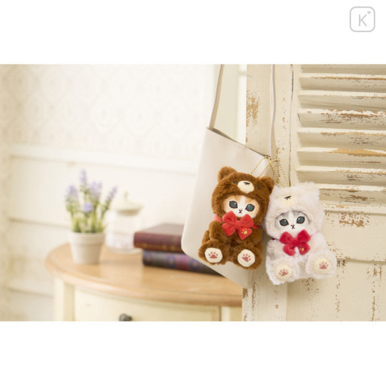 Japan Mofusand Exhibition Mascot Holder - Cat / Teddy Bear Nyan White - 2