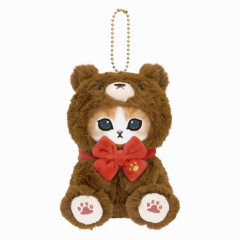 Japan Mofusand Exhibition Mascot Holder - Cat / Teddy Bear Nyan Brown