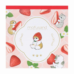 Japan Mofusand Square Memo - Fruit Cat / Strawberry