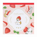 Japan Mofusand Square Memo - Fruit Cat / Strawberry - 1