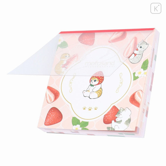 Japan Mofusand Square Memo - Fruit Cat / Strawberry - 3