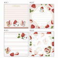 Japan Mofusand Square Memo - Fruit Cat / Strawberry - 4